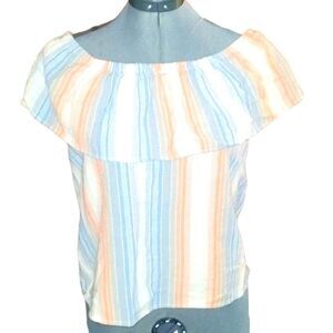 Vintage America women's  pastel‎ striped top size small
